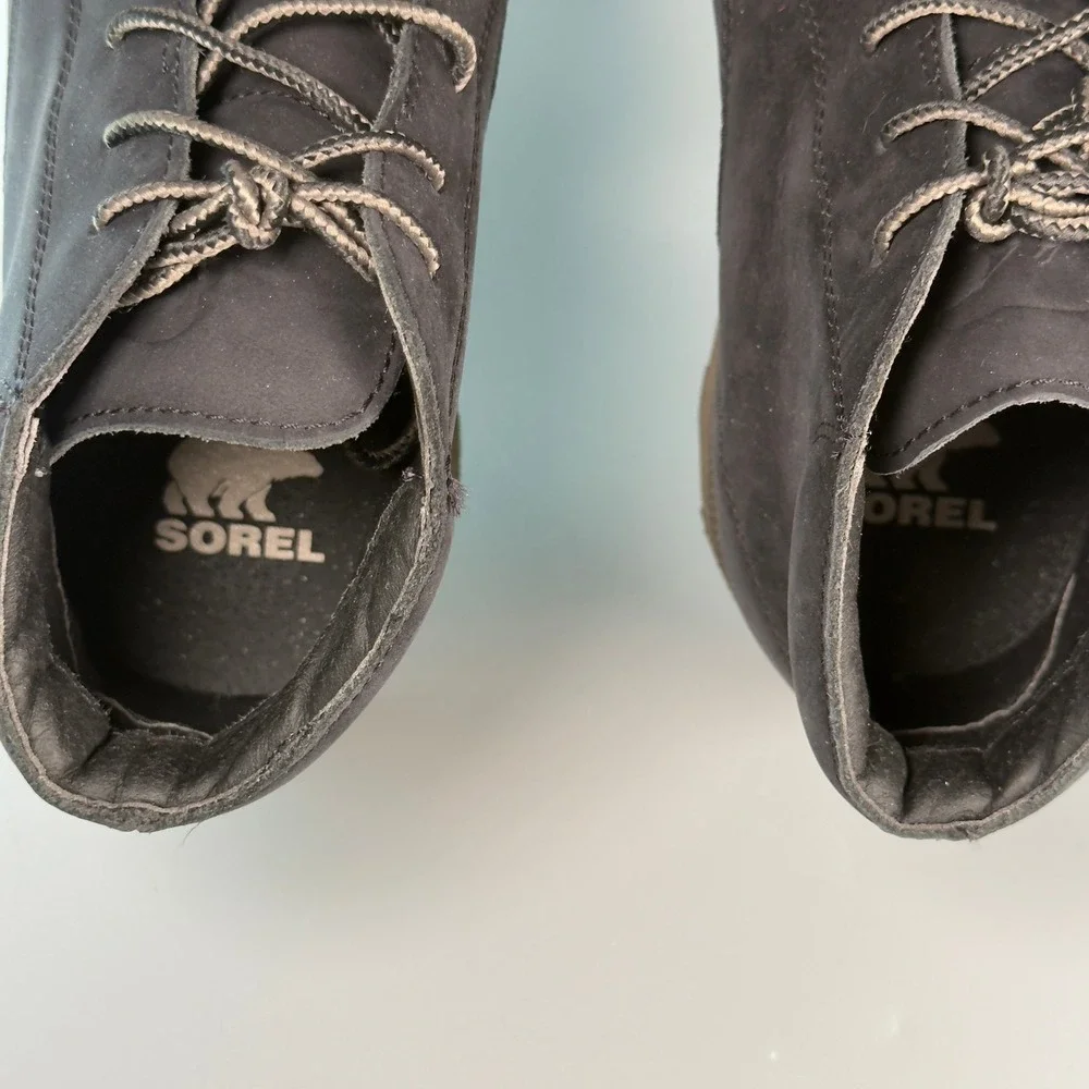 Sorel Madson II Mens 11 Chukka Waterproof Boots Black Leather Suede Lace Shoes
